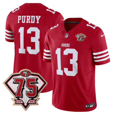 Brock Purdy San Francisco 49ers 75th Anniversary Scarlet Vapor F.U.S.E Limited Jersey - All Stitched