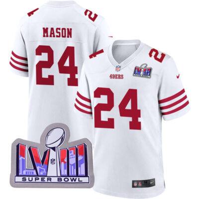 Jordan Mason San Francisco 49ers SBLVIII White Game Jersey - All Stitched