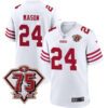 Jordan Mason San Francisco 49ers 75th Anniversary White Game Jersey - All Stitched