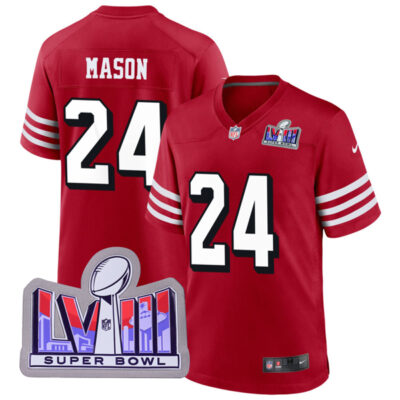 Jordan Mason San Francisco 49ers SBLVIII Scarlet Alternate Game Jersey - All Stitched
