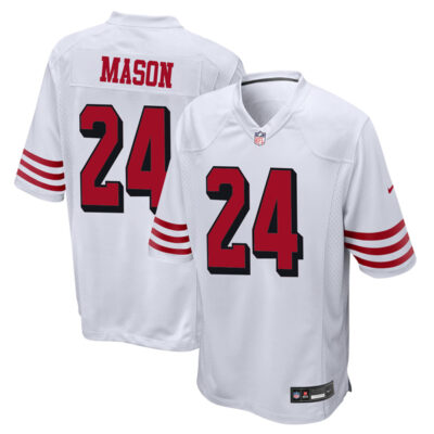 Jordan Mason San Francisco 49ers White 2nd Alternate Game Jersey - All Stitched