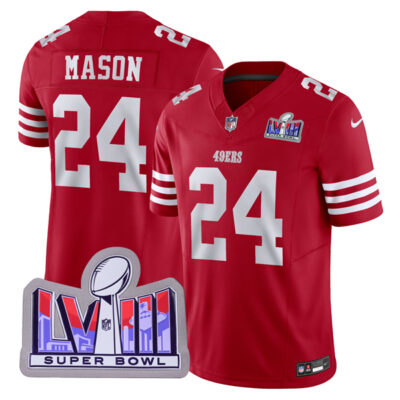 Jordan Mason San Francisco 49ers SBLVIII Scarlet Vapor F.U.S.E Limited Jersey - All Stitched
