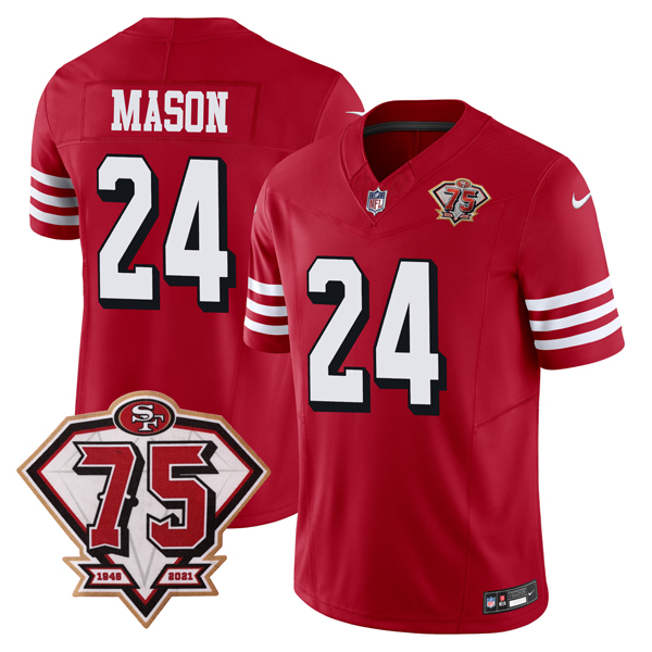 Jordan Mason San Francisco 49ers 75th Anniversary Scarlet Alternate Vapor F.U.S.E Limited Jersey - All Stitched