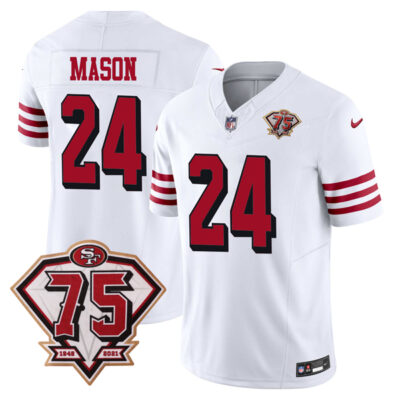 Jordan Mason San Francisco 49ers 75th Anniversary White 2nd Alternate Vapor F.U.S.E Limited Jersey - All Stitched