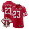 Christian McCaffrey San Francisco 49ers 75th Anniversary Scarlet Game Jersey - All Stitched