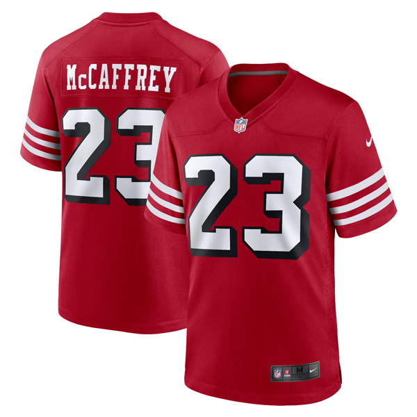 Christian McCaffrey San Francisco 49ers Scarlet Alternate Game Jersey - All Stitched