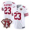 Christian McCaffrey San Francisco 49ers 75th Anniversary White Vapor F.U.S.E Limited Jersey - All Stitched