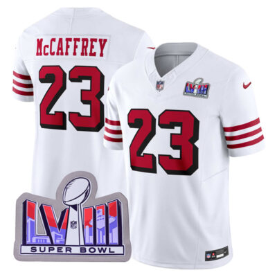 Christian McCaffrey San Francisco 49ers SBLVIII White 2nd Alternate Vapor F.U.S.E Limited Jersey - All Stitched
