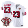 Christian McCaffrey San Francisco 49ers 75th Anniversary White 2nd Alternate Vapor F.U.S.E Limited Jersey - All Stitched