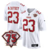 Christian McCaffrey San Francisco 49ers 75th Anniversary White Fashion Jersey - All Stitched