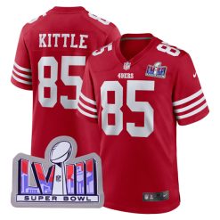George Kittle San Francisco 49ers Scarlet Game Jersey - All Stitched