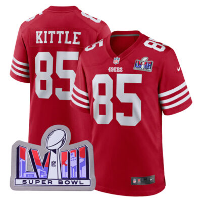 George Kittle San Francisco 49ers SBLVIII Scarlet Game Jersey - All Stitched