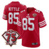 George Kittle San Francisco 49ers 75th Anniversary Scarlet Game Jersey - All Stitched