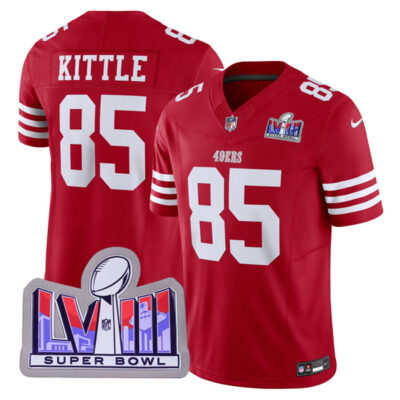 George Kittle San Francisco 49ers SBLVIII Scarlet Vapor F.U.S.E Limited Jersey - All Stitched