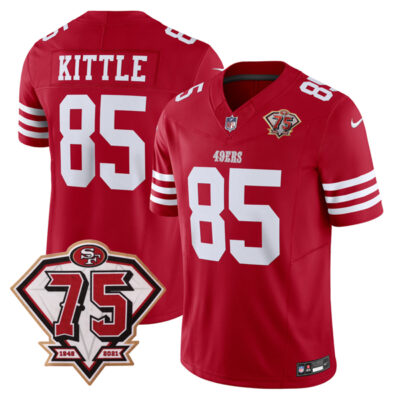 George Kittle San Francisco 49ers 75th Anniversary Scarlet Vapor F.U.S.E Limited Jersey - All Stitched
