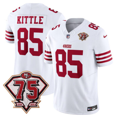George Kittle San Francisco 49ers 75th Anniversary White Vapor F.U.S.E Limited Jersey - All Stitched