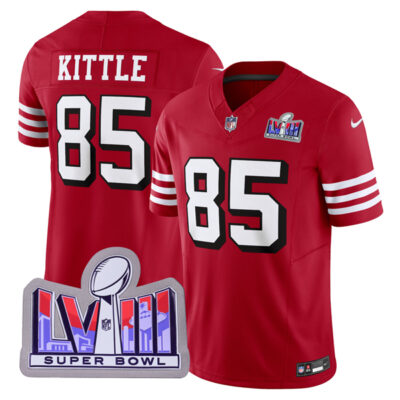 George Kittle San Francisco 49ers SBLVIII Scarlet Alternate Vapor F.U.S.E Limited Jersey - All Stitched