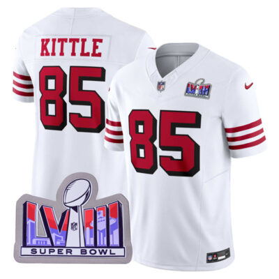 George Kittle San Francisco 49ers SBLVIII White 2nd Alternate Vapor F.U.S.E Limited Jersey - All Stitched