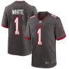 Rachaad White Tampa Bay Buccaneers Pewter Alternate Game Jersey - All Stitched