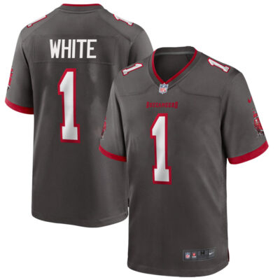 Rachaad White Tampa Bay Buccaneers Pewter Alternate Game Jersey - All Stitched