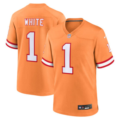 Rachaad White Tampa Bay Buccaneers Orange Creamsicle Throwback Game Jersey - All Stitched