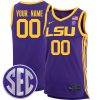 Custom LSU Tigers Basketball Purple Game Jersey - All Stitched