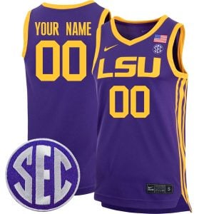 Custom LSU Tigers Basketball Purple Game Jersey - All Stitched