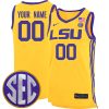 Custom LSU Tigers Basketball Gold Game Jersey - All Stitched