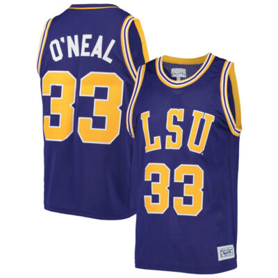 Shaquille O'Neal LSU Tigers Basketball Purple Alumni Jersey - All Stitched