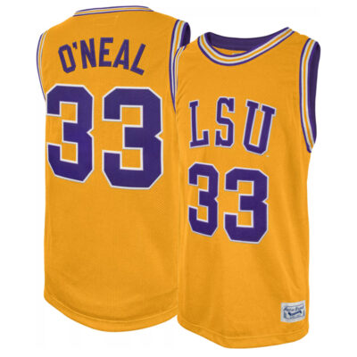 Shaquille O'Neal LSU Tigers Basketball Gold Alumni Jersey - All Stitched