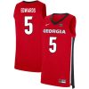 Anthony Edwards Georgia Bulldogs Basketball Red Game Jersey - All Stitched