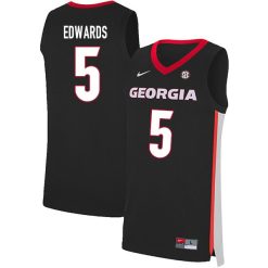 Anthony Edwards Georgia Bulldogs Basketball Black Game Jersey - All Stitched