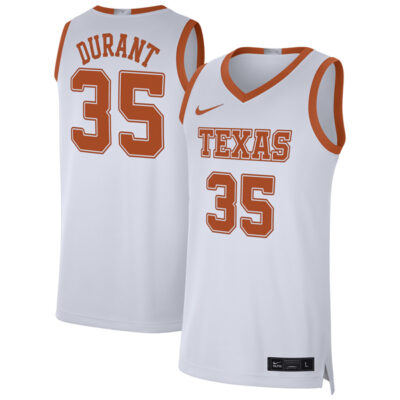 Kevin Durant Texas Longhorns Basketball White Game Jersey - All Stitched