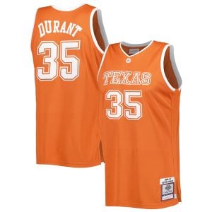 Kevin Durant Texas Longhorns Basketball Orange Throwback Jersey - All Stitched