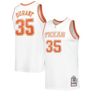 Kevin Durant Texas Longhorns Basketball White Throwback Jersey - All Stitched