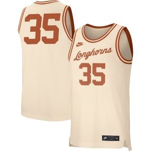 Kevin Durant Texas Longhorns Basketball Cream Retro Jersey - All Stitched