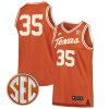 Kevin Durant Texas Longhorns Basketball Orange Retro Jersey w/ SEC Patch - All Stitched
