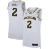 Jordan Poole Michigan Wolverines Basketball White Away Jersey - All Stitched