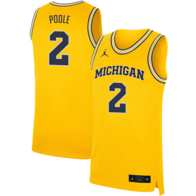 Jordan Poole Michigan Wolverines Basketball Gold Alternate Jersey - All Stitched