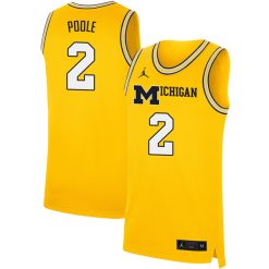 Jordan Poole Michigan Wolverines Basketball Gold 2nd Alternate Jersey - All Stitched