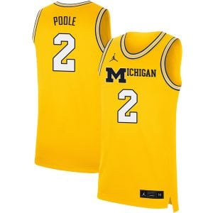 Jordan Poole Michigan Wolverines Basketball Gold 2nd Alternate Jersey - All Stitched