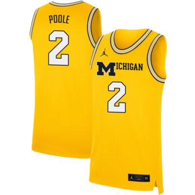 Jordan Poole Michigan Wolverines Basketball Gold 2nd Alternate Jersey - All Stitched