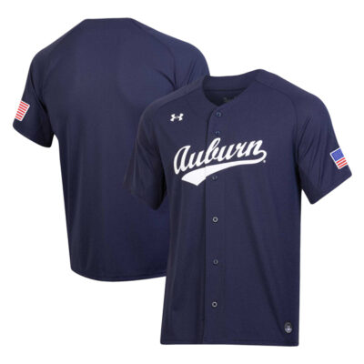 Auburn Tigers Baseball Navy Game Jersey - All Stitched