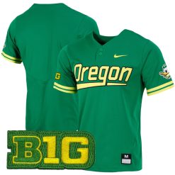 Oregon Ducks Baseball Green Two Button Jersey - All Stitched