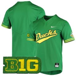 Oregon Ducks Baseball Green Two Button Jersey - All Stitched