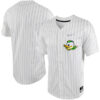Oregon Ducks Baseball White Silver Pinstripe Jersey - All Stitched