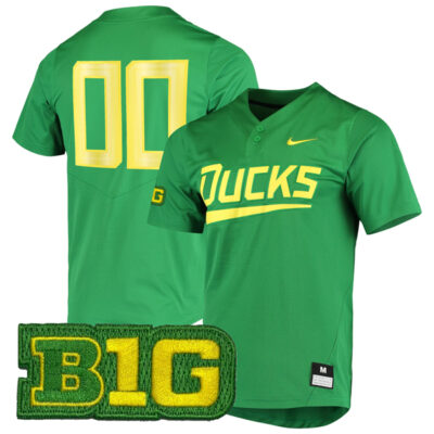 Custom Oregon Ducks Baseball Apple Green Jersey - All Stitched