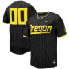 Custom Oregon Ducks Baseball Black Pinstripe Jersey - All Stitched