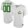 Custom Oregon Ducks Baseball White Silver Pinstripe Jersey - All Stitched