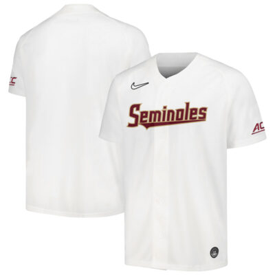 Florida State Seminoles Baseball White Full Button Jersey - All Stitched
